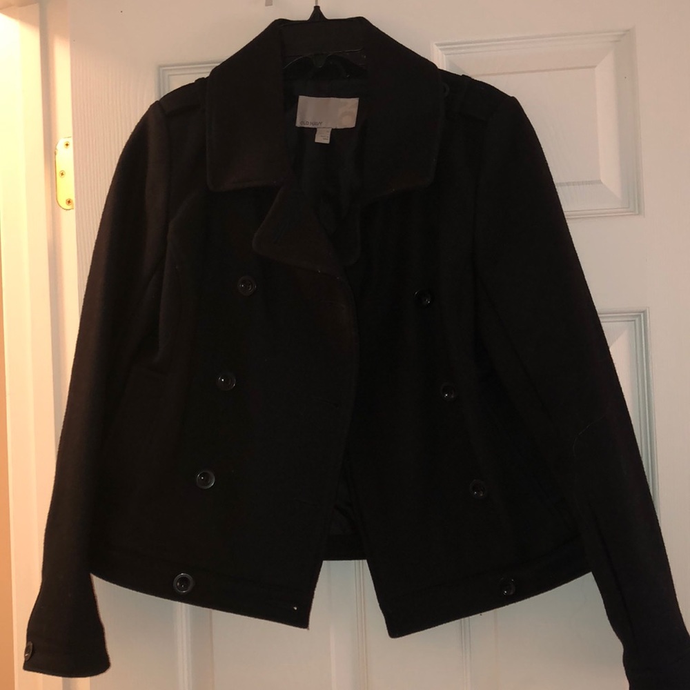 Old Navy Black, 3 Button Pea Coat